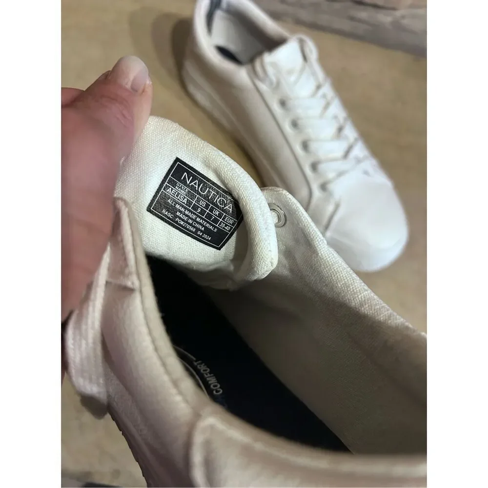 Nautica Aelisa White Fashion Lace Up Sneakers Women's Size 9